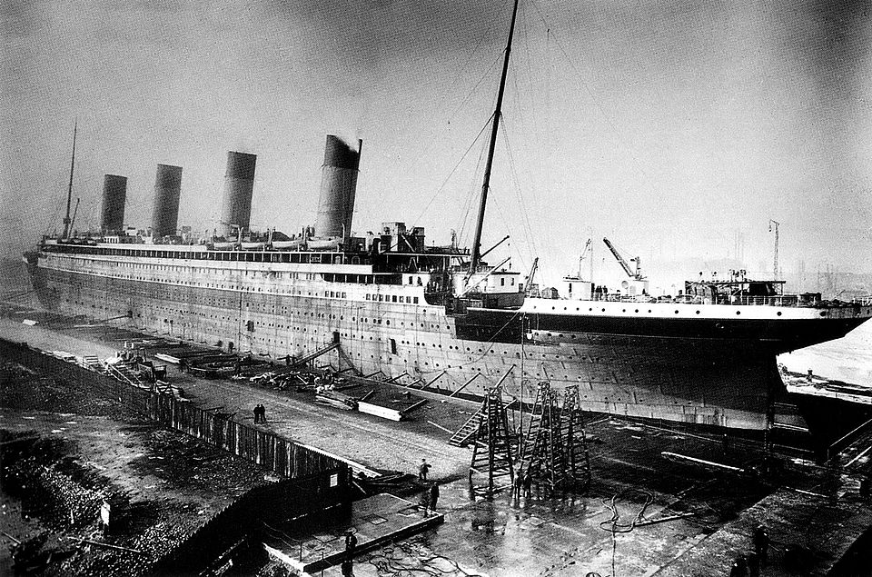 Titanic during construction